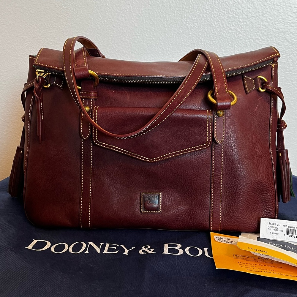Dooney & Bourke Florentine Smith Bag in Crimson